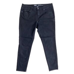 black mid-rise mossimo denim skinny jeans - size 14 short